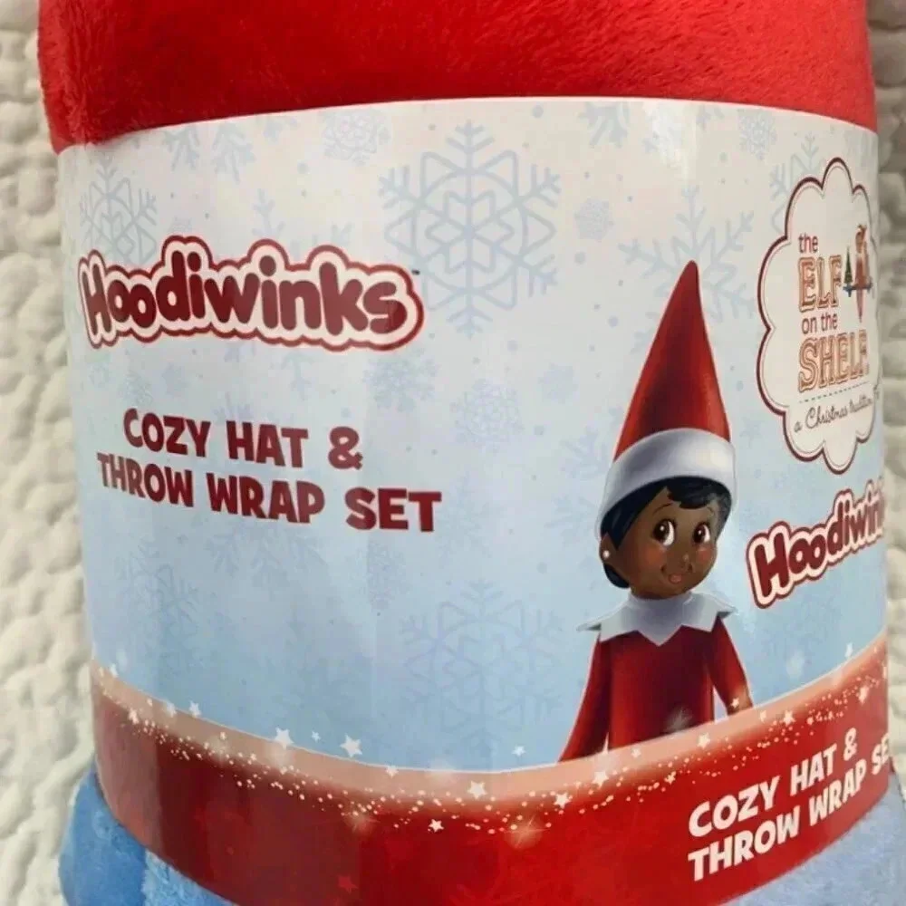 Elf on the Shelf Cozy Hat& Throw Wrap Set